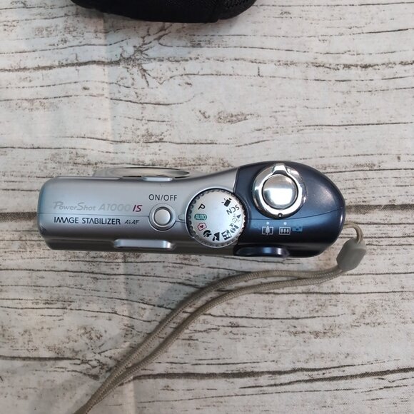 Canon PowerShot A1000 IS Digital Camera Silver/Blue 10MP Tested + Case - Picture 3 of 8
